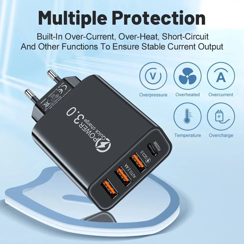 Insgesamt 20 W Multi Port Wand Ladegerät USB PD Adapter für Xiaomi iPhone 13 12 für Samsung Handy Stecker Aufladen