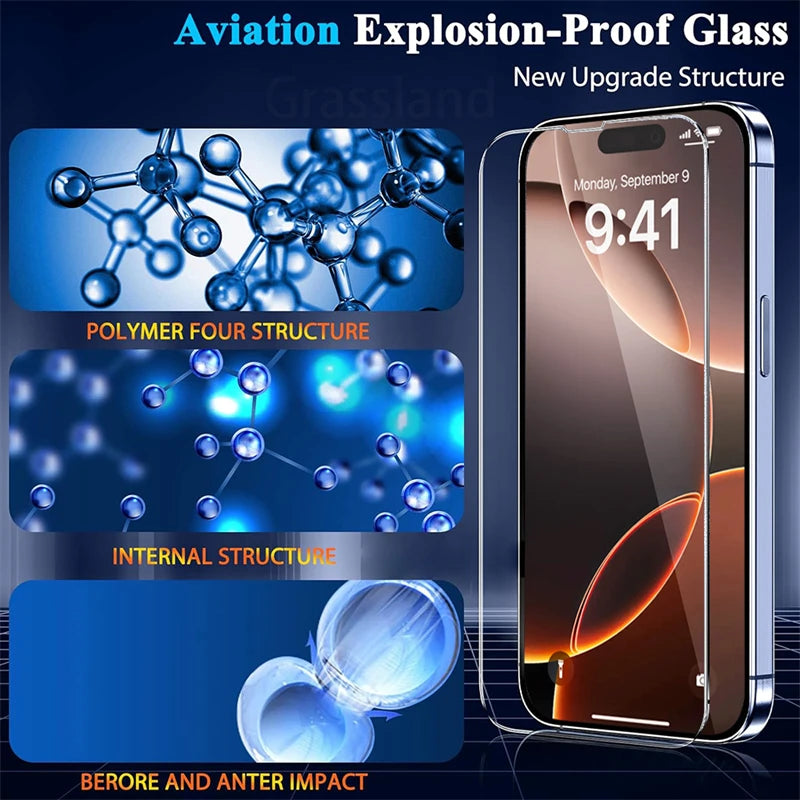 5PCS Klar Screen Protector Für iPhone 17 13 12 11 Pro Max Mini Air Gehärtetes Glas Für iPhone 16 15 14 Pro Max Plus 16E HD Glas