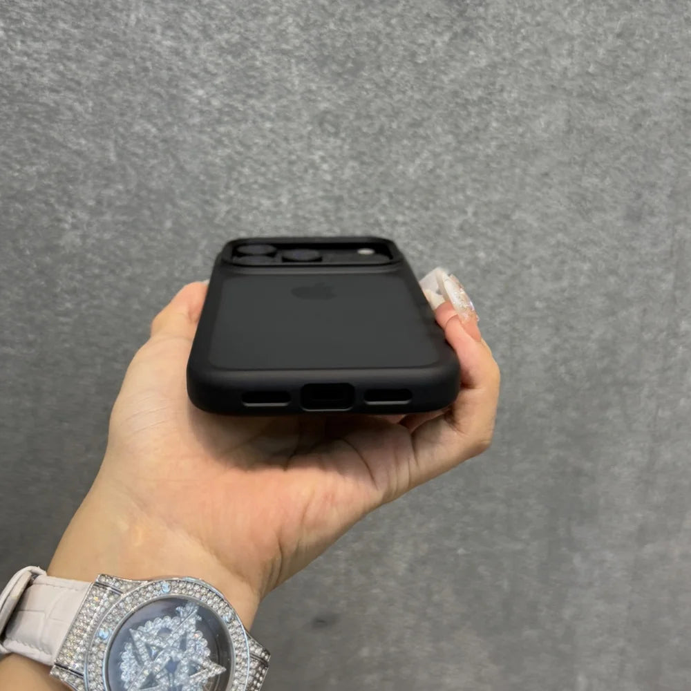 Neue Metallknöpfe Hautgefühl Orange Schild Matte transparente Handyhülle für iPhone 17 Pro Max 17 Air 17 Pro 17 stoßfeste Abdeckung