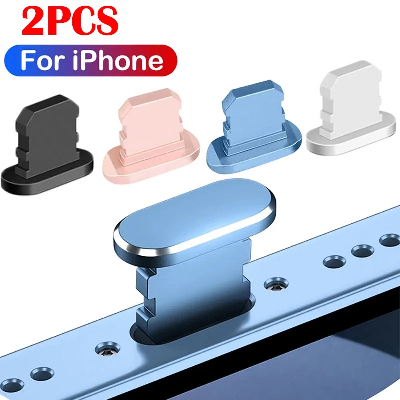 2 stücke Metall Staub stecker Lade Port Staub Stecker für iPad iPhone 14 Plus 13 12 Mini 11 Pro Max Xr für ios Lightning Stecker Zubehör