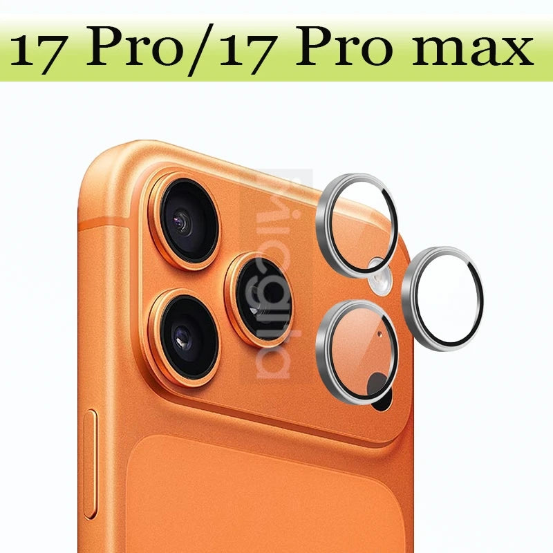 Matel Ring Kameraschutz für Apple iPhone 17 Pro 17 Pro Max Glas Kameraobjektivschutz 3D-Design Vollständige Abdeckung 1/2 Stk