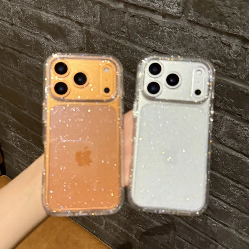 Luxuriöse Bling-Glitzer-klare Handyhülle für iPhone 17, 16, 15, 14, 13, 12, 11 Pro Max X XR XS 7 8 Plus, stoßfeste, transparente Softcover