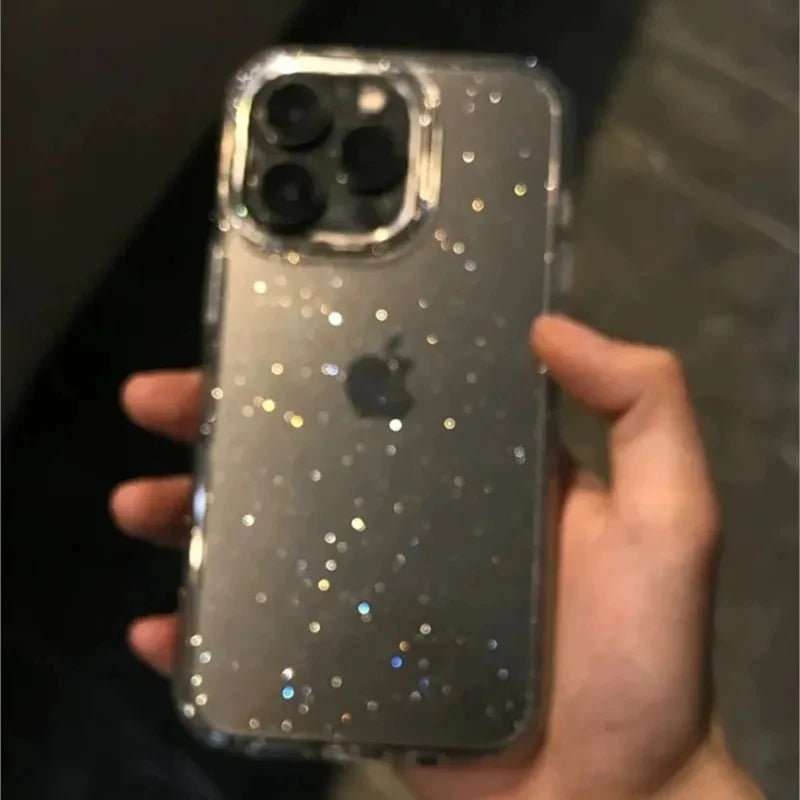 Luxuriöse Bling-Glitzer-klare Handyhülle für iPhone 17, 16, 15, 14, 13, 12, 11 Pro Max X XR XS 7 8 Plus, stoßfeste, transparente Softcover