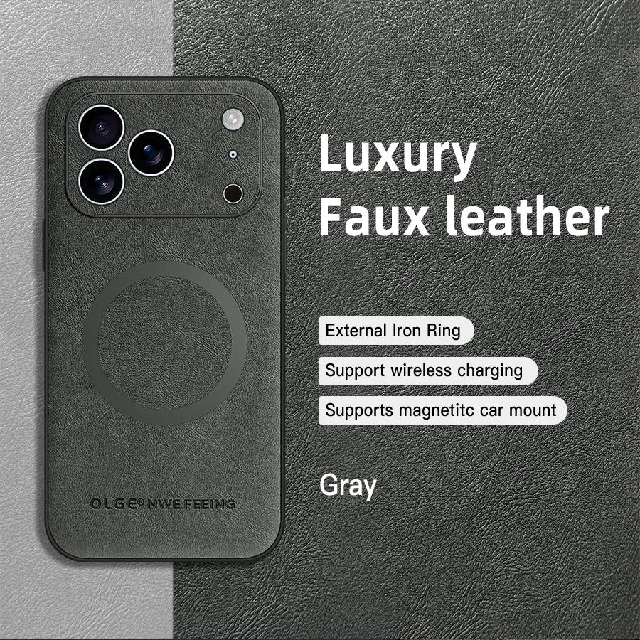 Luxuriöse MagSafe-Ledertasche für iPhone 17 Pro Max