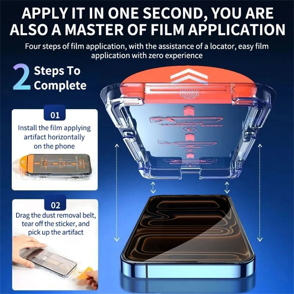 5 Stück staubfreier Sichtschutz-Displayschutz für iPhone 17 16 15 14 11 12 13 Pro Max Plus Air Anti-Spion Einfache Installation Glasbox