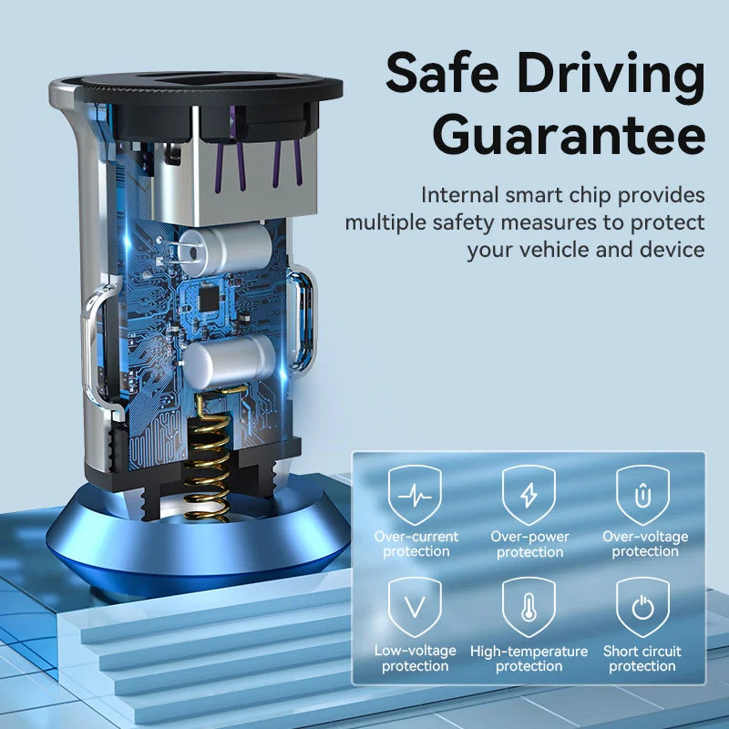 Vention 30W Mini-Autoladegerät USB Typ C PD QC Schnellladung für iPhone 16Pro Samsung Xiaomi iPad Schnellladung Metall-Telefonladung