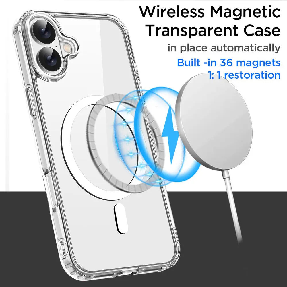 Original Magnetische Transparente Telefon Fall Für iPhone 17 Air 16 15 14 13 12 11 Pro Max Plus 16e E Magsafe Silikon Abdeckung Funda