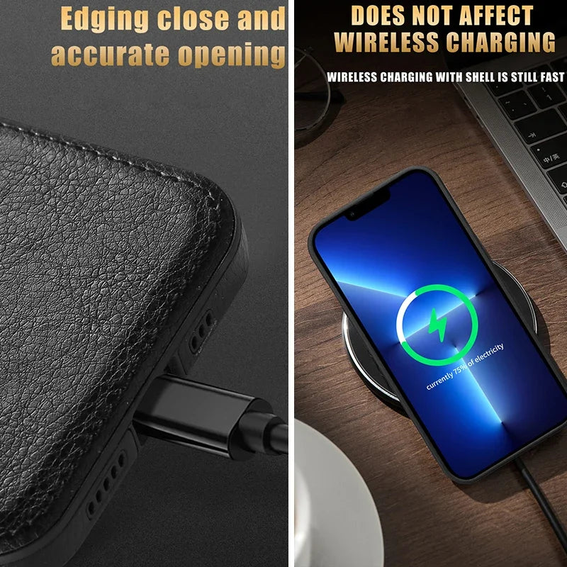 Luxuriöse PU-Ledertasche für iPhone 17 Pro Max