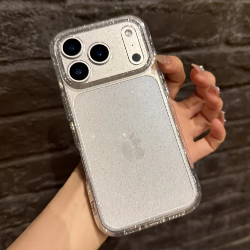 Luxuriöse Bling-Glitzer-klare Handyhülle für iPhone 17, 16, 15, 14, 13, 12, 11 Pro Max X XR XS 7 8 Plus, stoßfeste, transparente Softcover