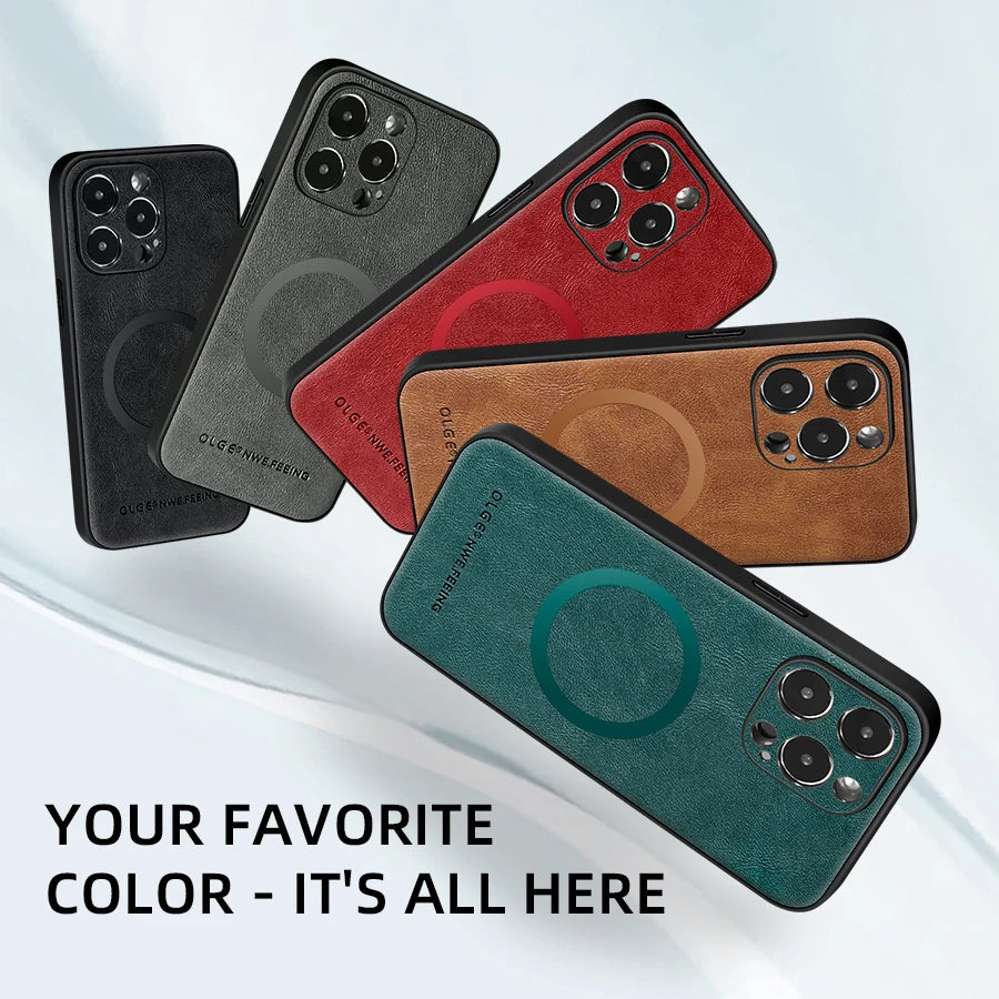 Luxuriöse MagSafe-Ledertasche für iPhone 17 Pro Max