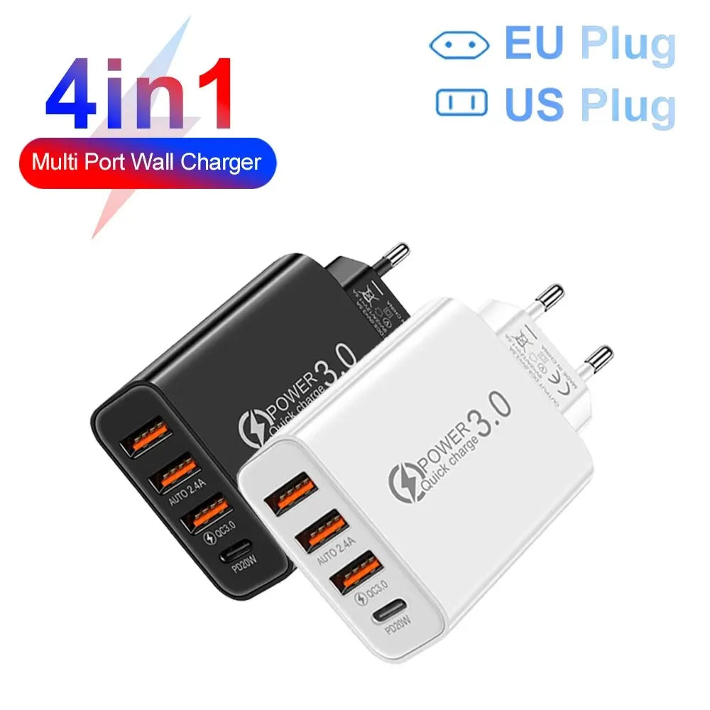 Insgesamt 20 W Multi Port Wand Ladegerät USB PD Adapter für Xiaomi iPhone 13 12 für Samsung Handy Stecker Aufladen