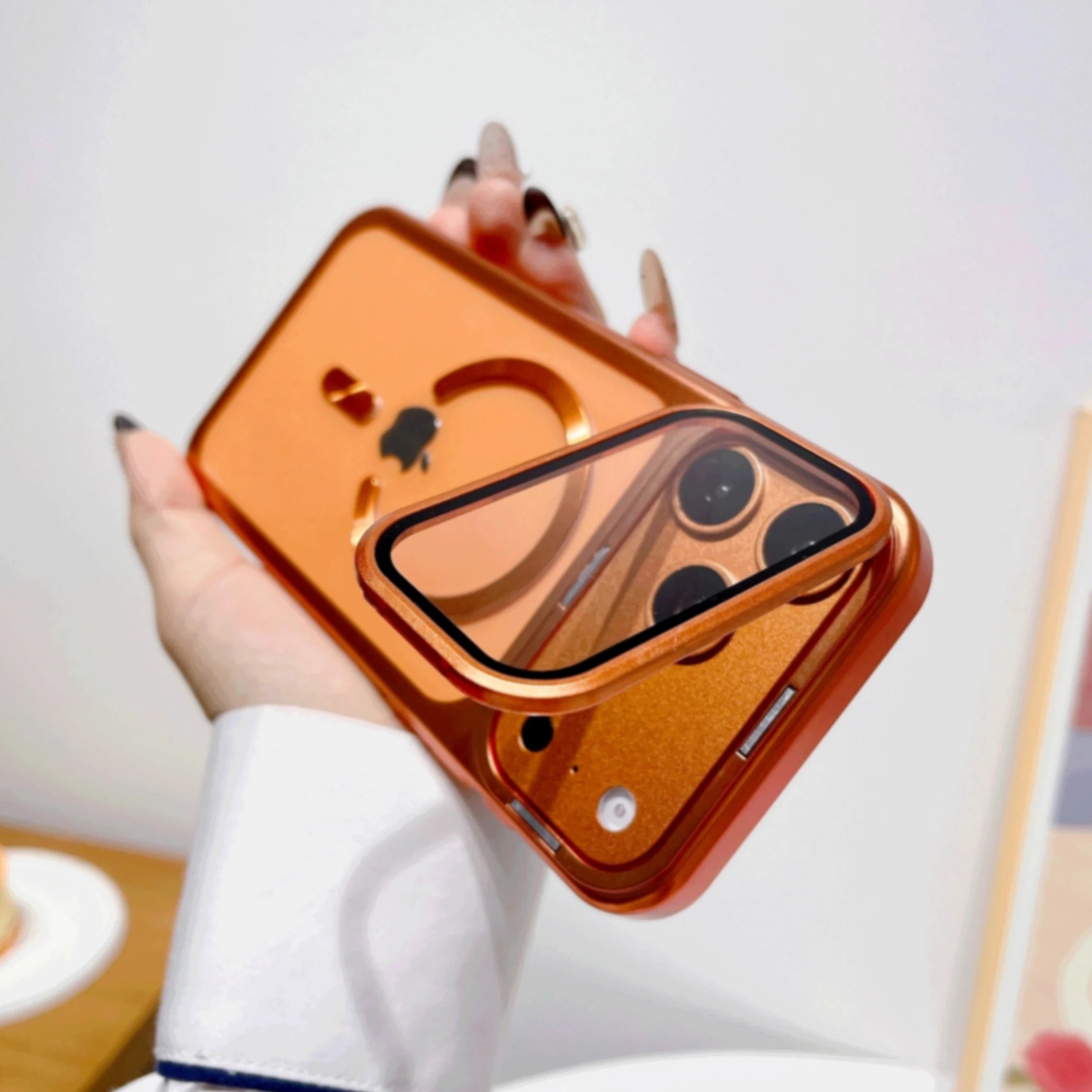 Neue Überzug Falten Glas Kamera Halter Magnetische Telefon Fall Für iPhone 17 17Pro 17 Pro Max Ultra Dünne Transparente Stoßfest abdeckung