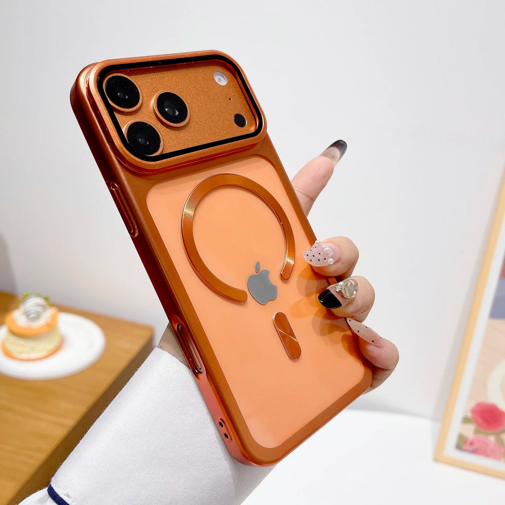 Neue Überzug Falten Glas Kamera Halter Magnetische Telefon Fall Für iPhone 17 17Pro 17 Pro Max Ultra Dünne Transparente Stoßfest abdeckung