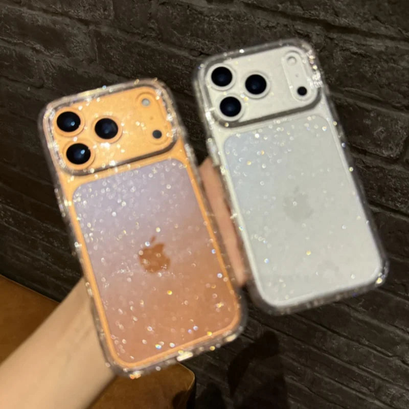 Luxuriöse Bling-Glitzer-klare Handyhülle für iPhone 17, 16, 15, 14, 13, 12, 11 Pro Max X XR XS 7 8 Plus, stoßfeste, transparente Softcover