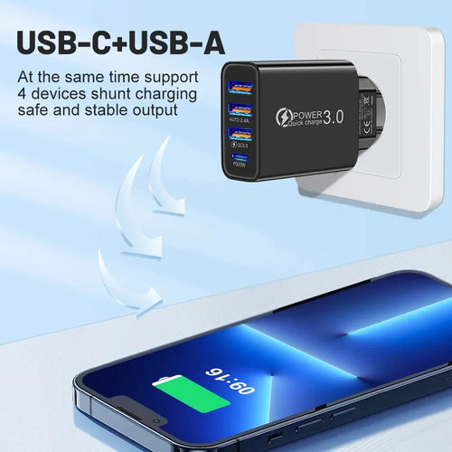 Insgesamt 20 W Multi Port Wand Ladegerät USB PD Adapter für Xiaomi iPhone 13 12 für Samsung Handy Stecker Aufladen