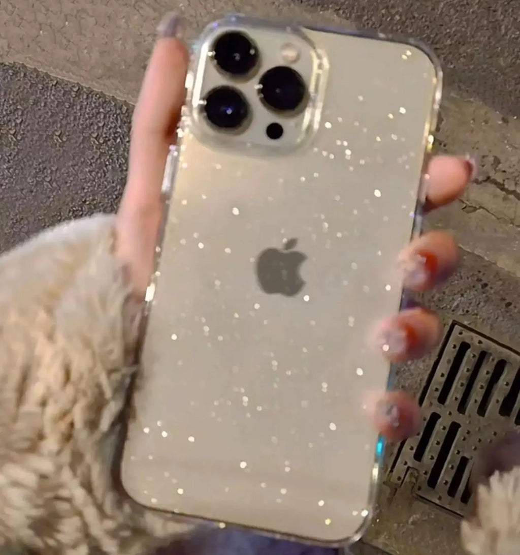 Luxuriöse Bling-Glitzer-klare Handyhülle für iPhone 17, 16, 15, 14, 13, 12, 11 Pro Max X XR XS 7 8 Plus, stoßfeste, transparente Softcover