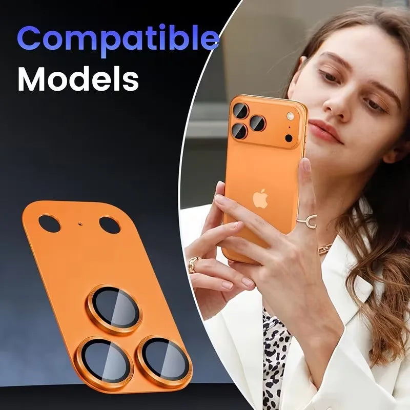 1 Stück Schutzfolie für iPhone 17 Pro Max/iPhone 17 Pro/17 Air Full Coverage Ultradünner Kameraobjektivschutz Metallrahmen