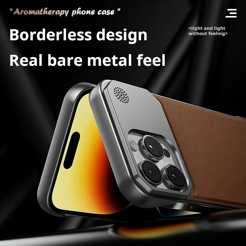 Elegante Aromatherapie Ledertasche für iPhone